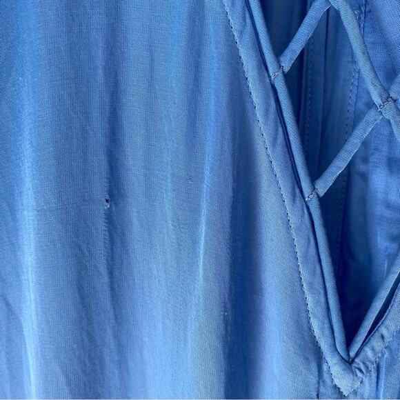 Free People Later Days Blue Button Front Dress size 6 MIDI - Picture 4 of 9